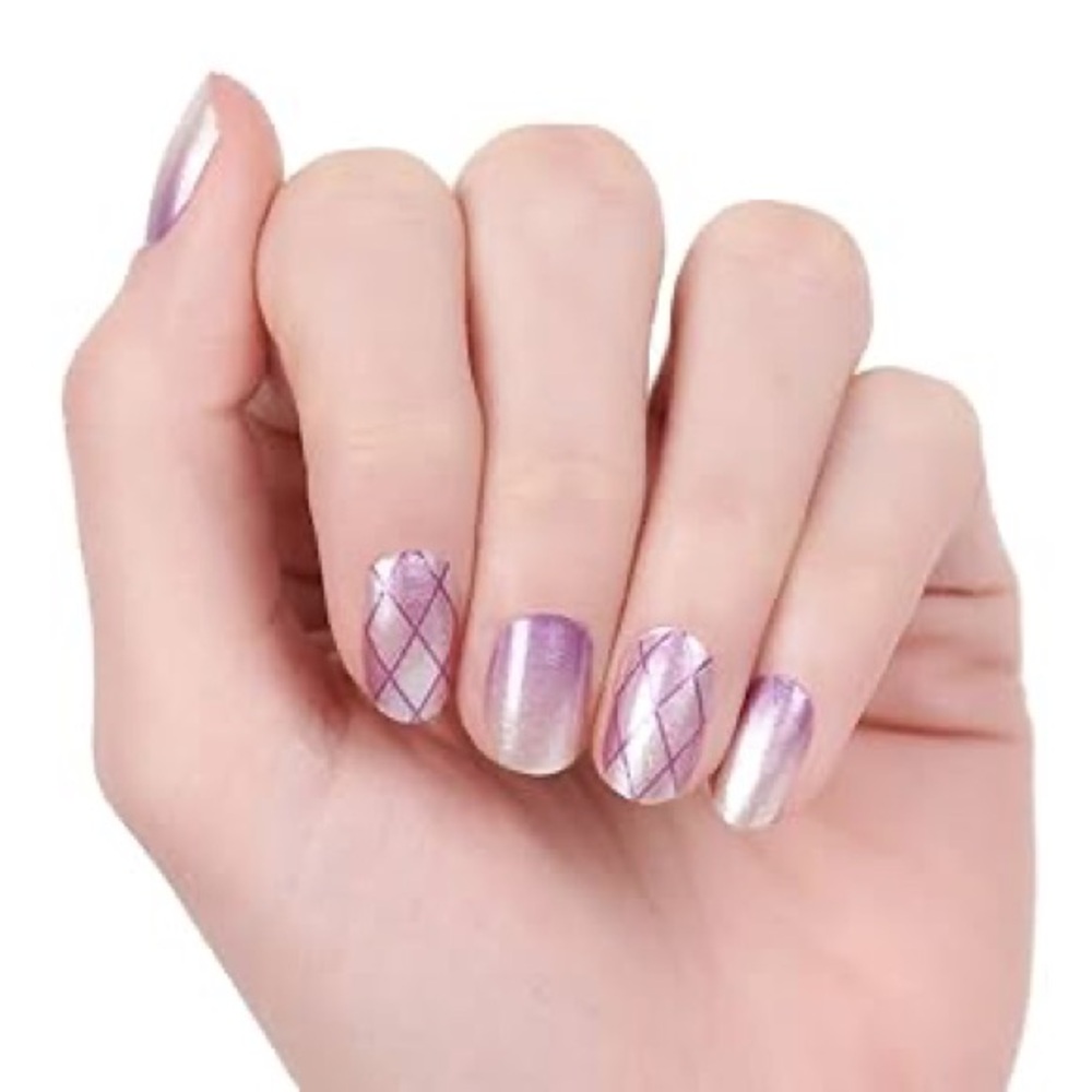Color Street Purple and Silver Nail Wraps